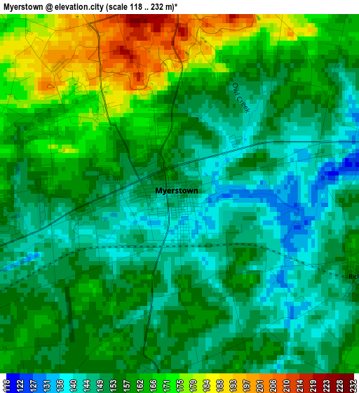 Myerstown elevation map