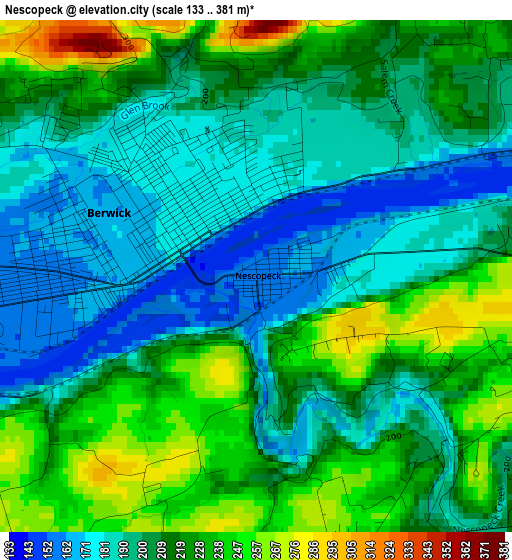 Nescopeck elevation map