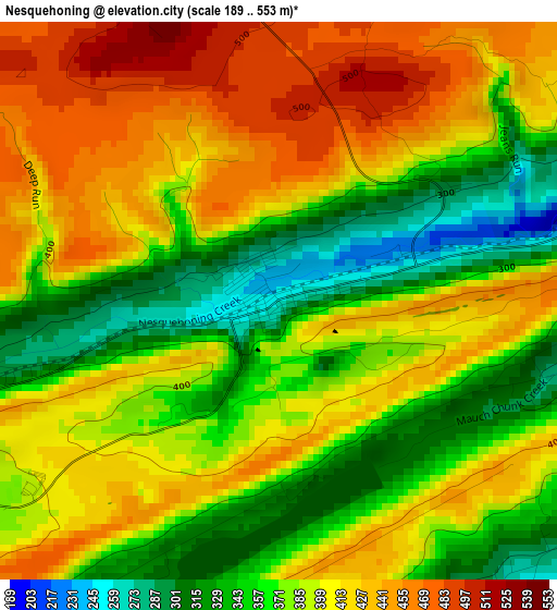 Nesquehoning elevation map