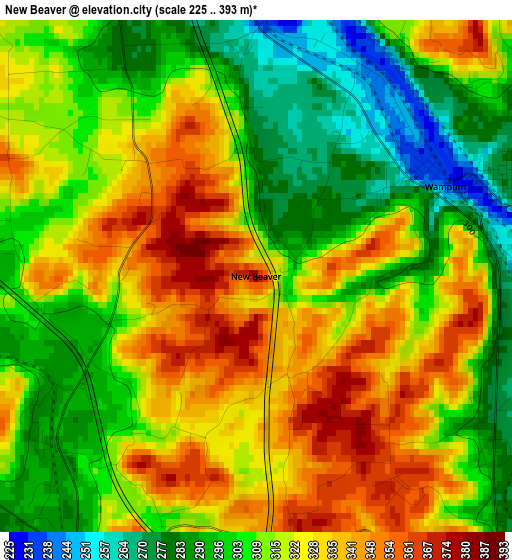 New Beaver elevation map