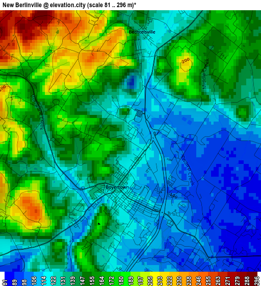 New Berlinville elevation map