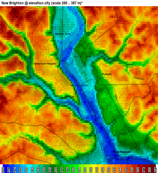 New Brighton elevation map