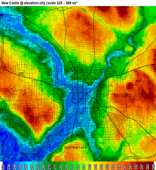 New Castle elevation map