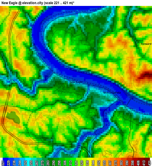 New Eagle elevation map