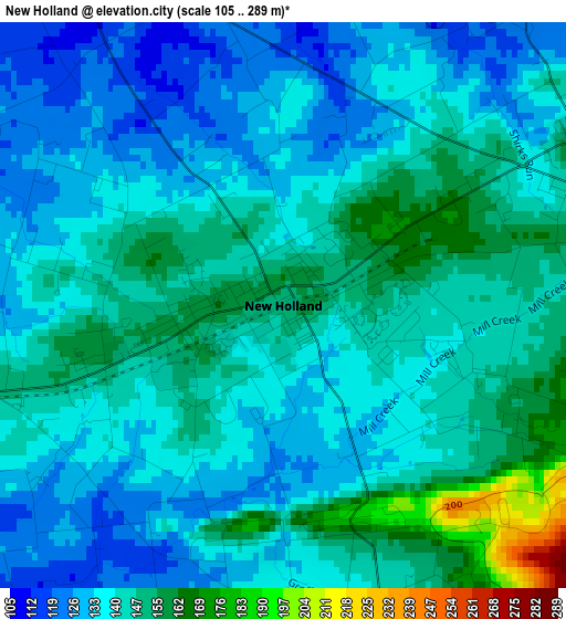 New Holland elevation map