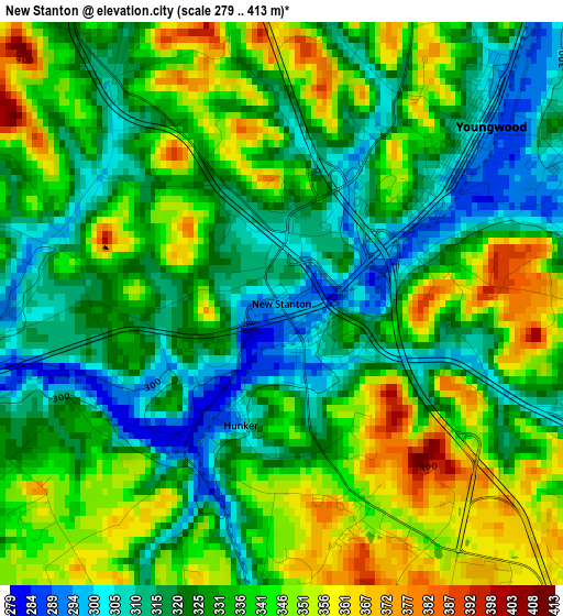 New Stanton elevation map