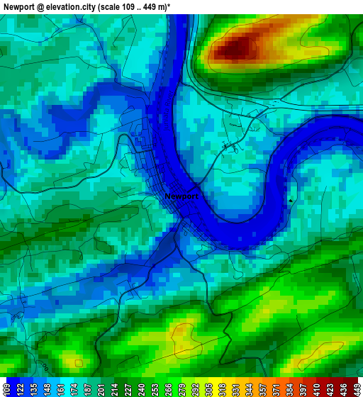 Newport elevation map