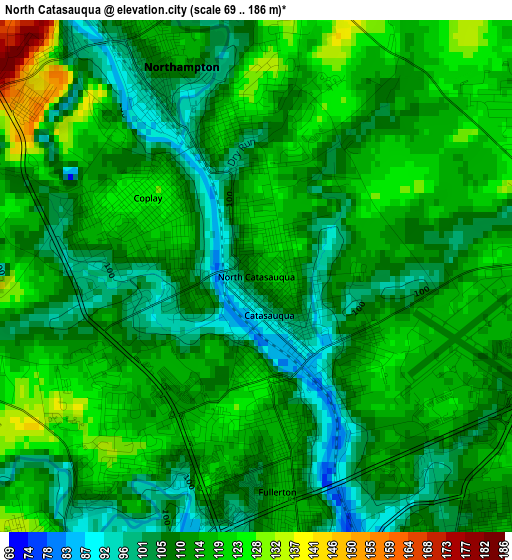 North Catasauqua elevation map