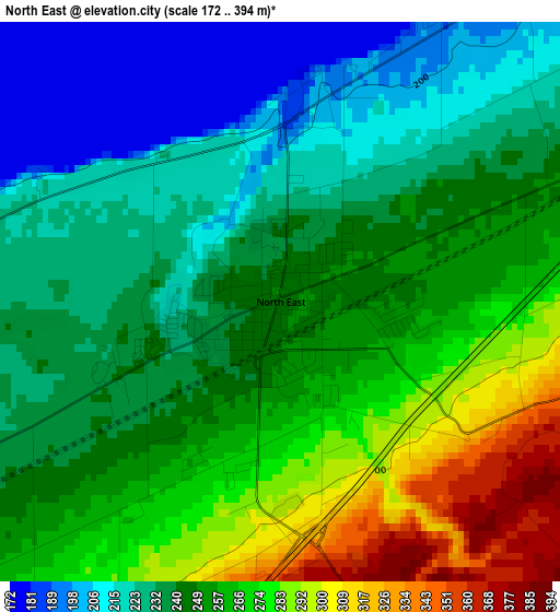 North East elevation map