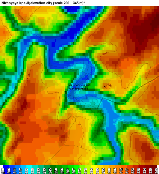 Nizhnyaya Irga elevation map