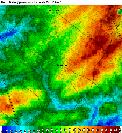 North Wales elevation map