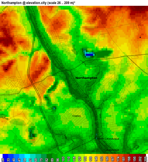 Northampton elevation map