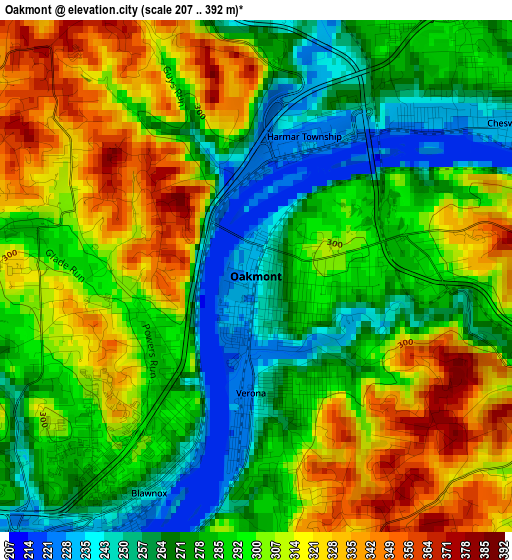 Oakmont elevation map