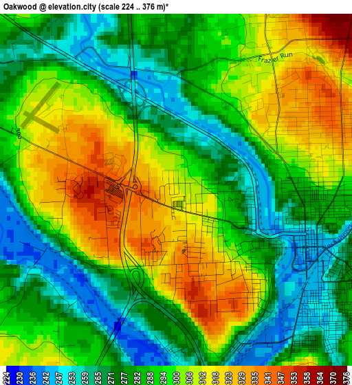 Oakwood elevation map