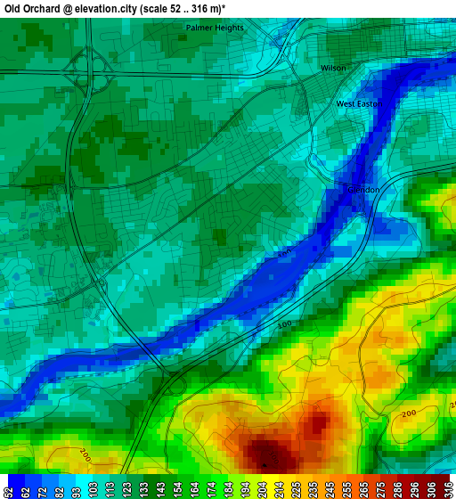 Old Orchard elevation map