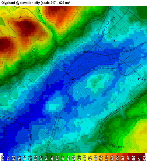 Olyphant elevation map