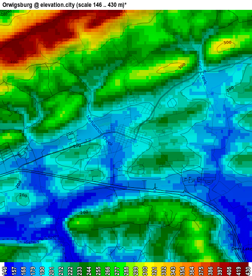 Orwigsburg elevation map