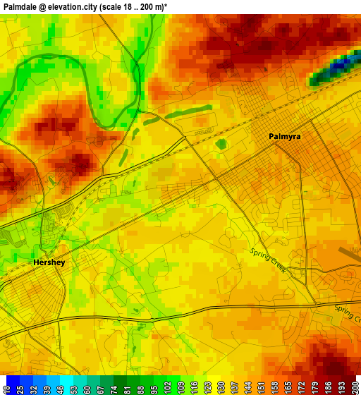 Palmdale elevation map