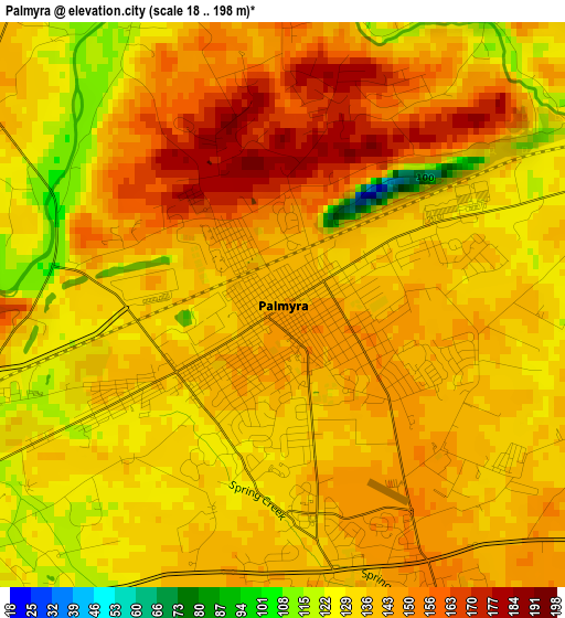 Palmyra elevation map