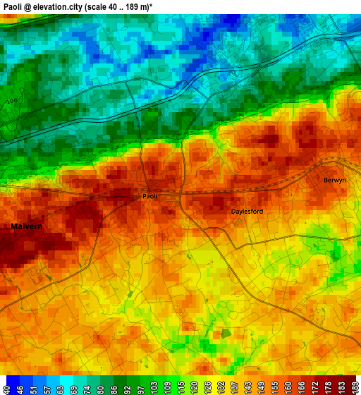 Paoli elevation map