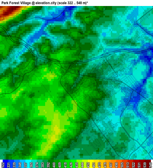 Park Forest Village elevation map