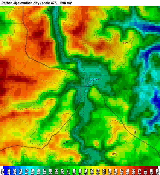 Patton elevation map