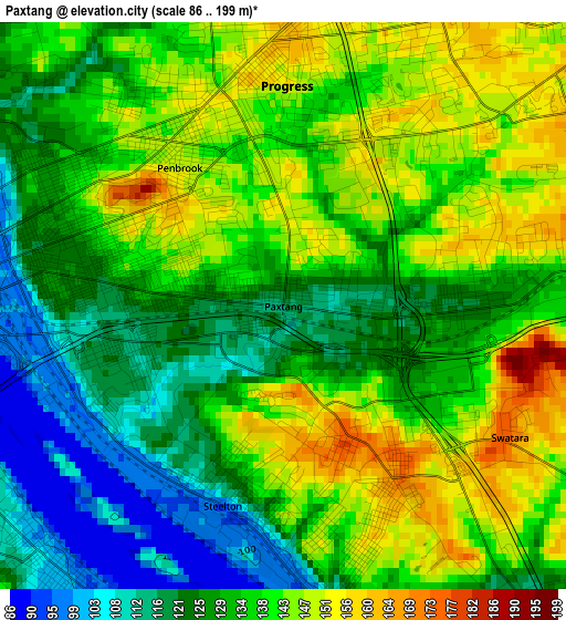 Paxtang elevation map