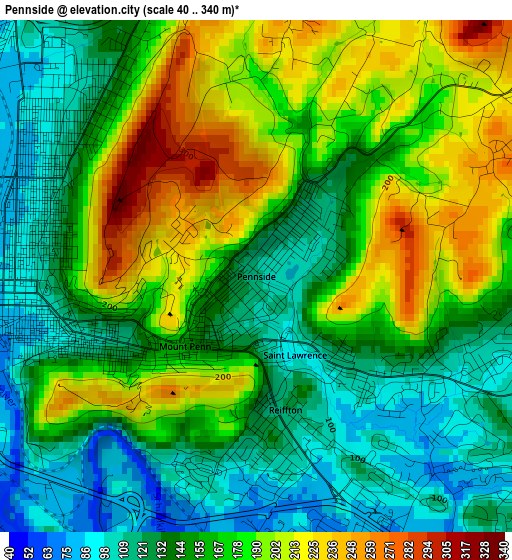 Pennside elevation map