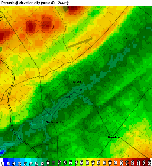 Perkasie elevation map