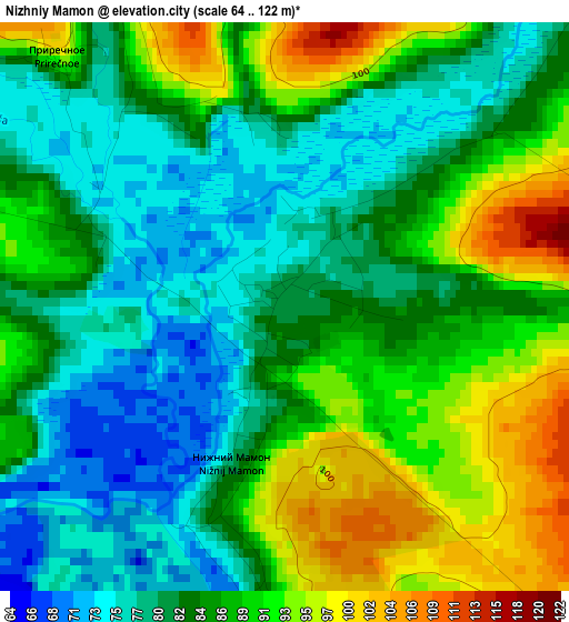 Nizhniy Mamon elevation map