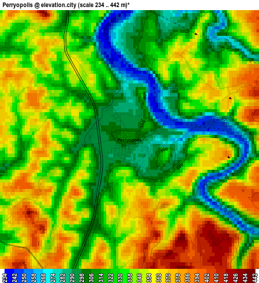 Perryopolis elevation map