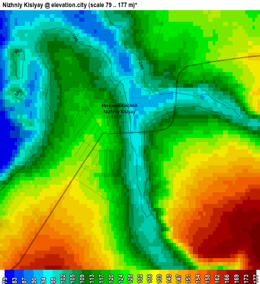 Nizhniy Kislyay elevation map