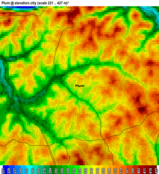 Plum elevation map