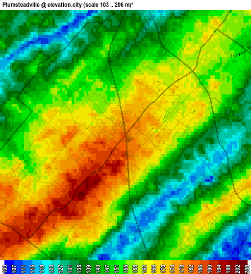 Plumsteadville elevation map