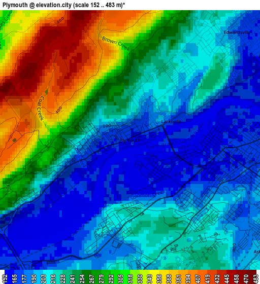 Plymouth elevation map