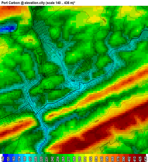 Port Carbon elevation map