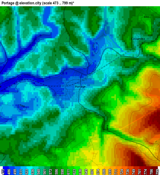 Portage elevation map