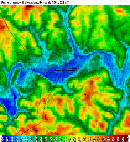 Punxsutawney elevation map