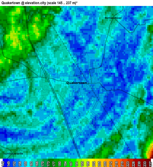 Quakertown elevation map