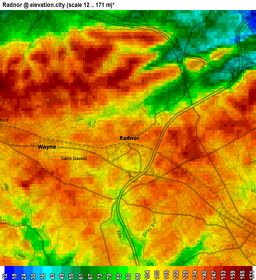 Radnor elevation map