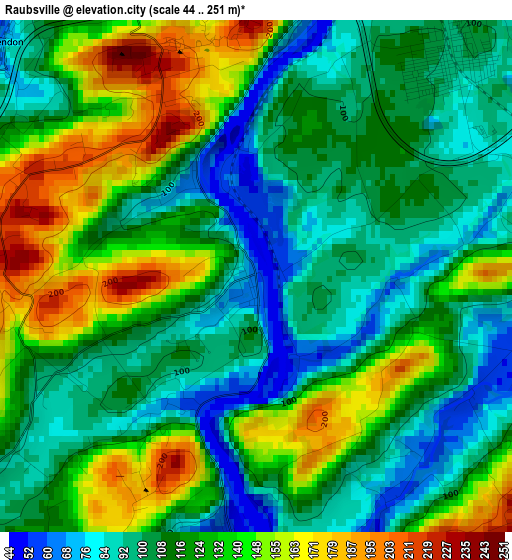 Raubsville elevation map