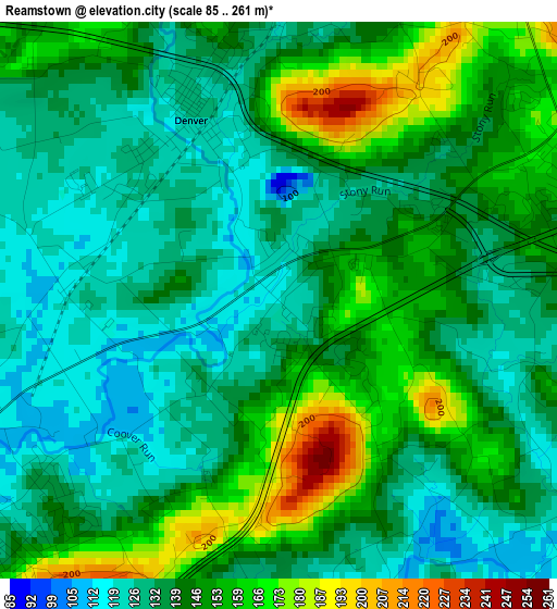 Reamstown elevation map