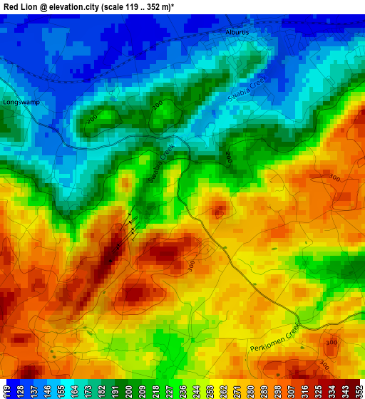 Red Lion elevation map