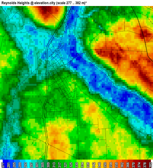 Reynolds Heights elevation map