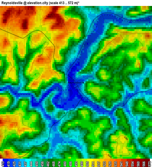 Reynoldsville elevation map