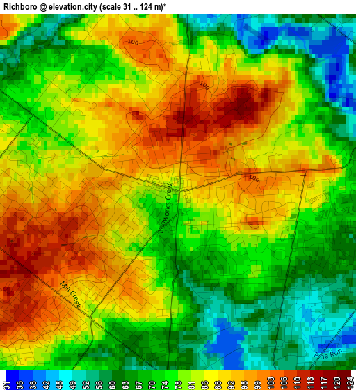 Richboro elevation map