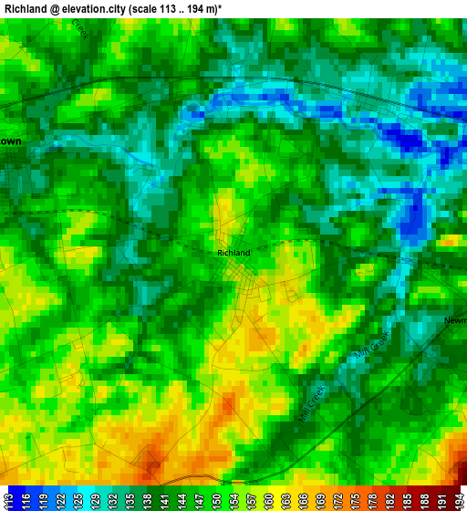 Richland elevation map