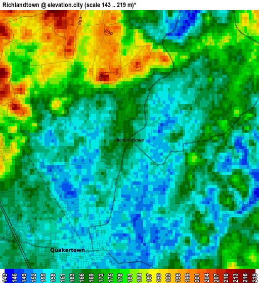 Richlandtown elevation map