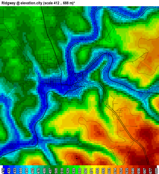 Ridgway elevation map