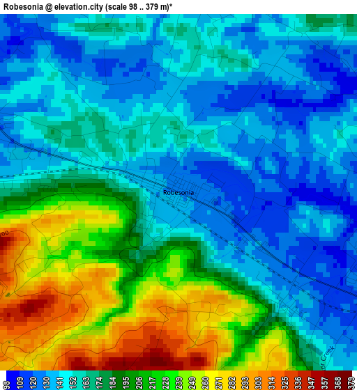 Robesonia elevation map